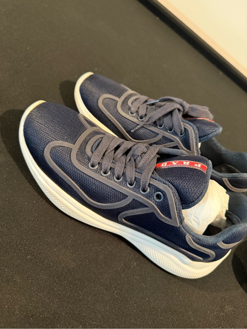 Prada Navy and Gray Men's Sneakers